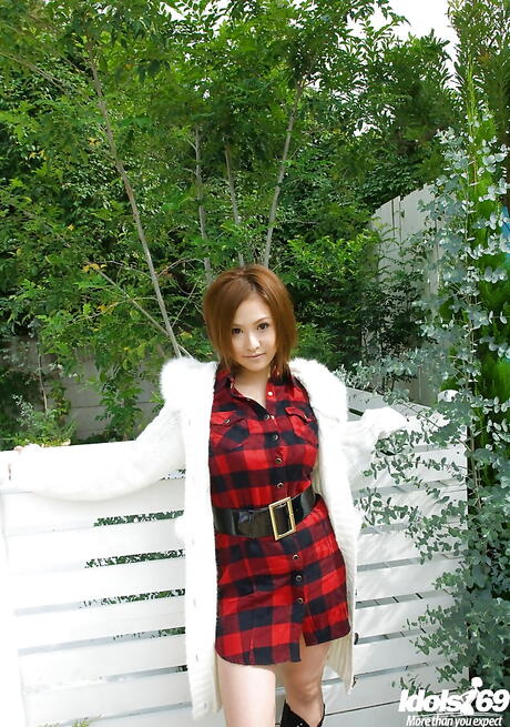 Very attractive japanese milf Yui Aoyama shows big titties and hot butt 