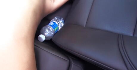 Sultry latina Genevieve Sinn suck dick and fuck in her hairy twat outside